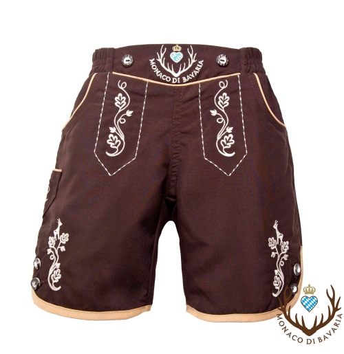 Kinder Trachtenbadehose, braun, 12-13 J.