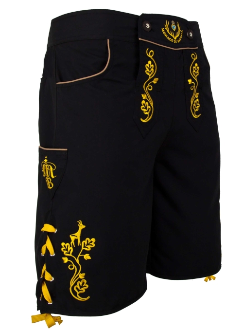 Chiemgauer: Bavarian trunks and leisure pants, black/yellow