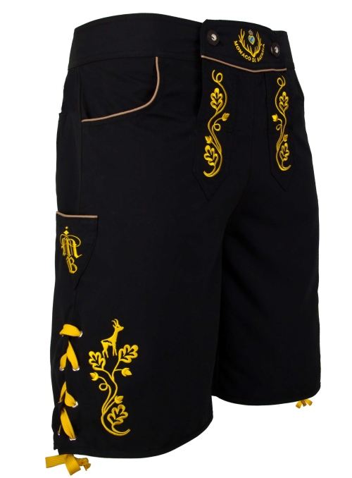 Chiemgauer-Stil: Bavarian trunks and leisure pants, black/yellow XS