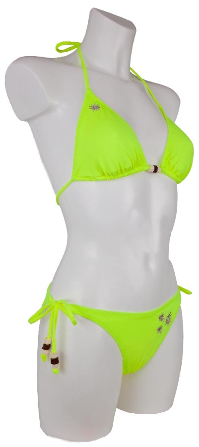 Bayerischer Edelweiß-Bikini neongelb