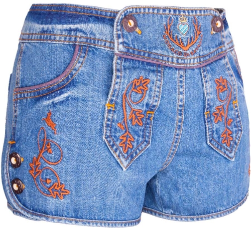 Women Bavarian Denim Shorts, XXS