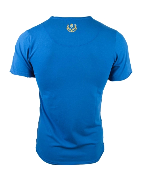 Herren T-Shirt, Filz Logo blau