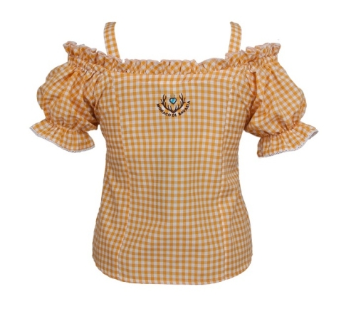 Ladies bavarian blouse with shoulder strap, orange