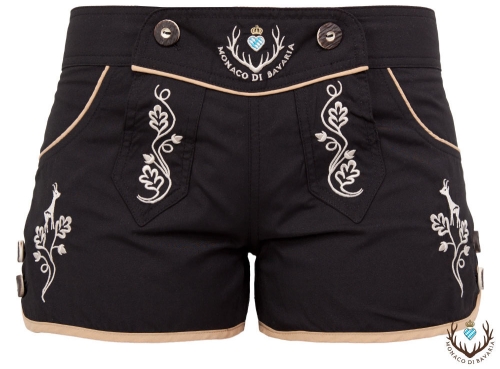 Damen-Hotpants, schwarz-gold