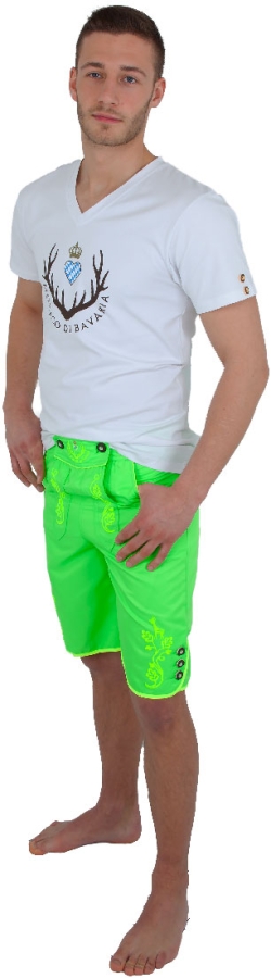 Freizeitlederhose Herren, neongrün, M