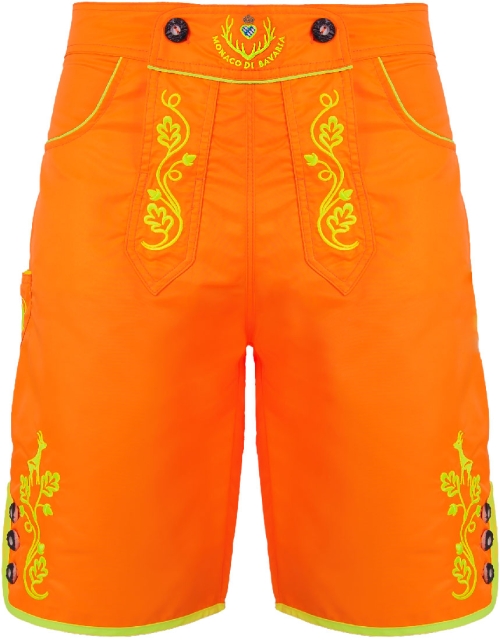 Freizeitlederhose Herren, neonorange, M