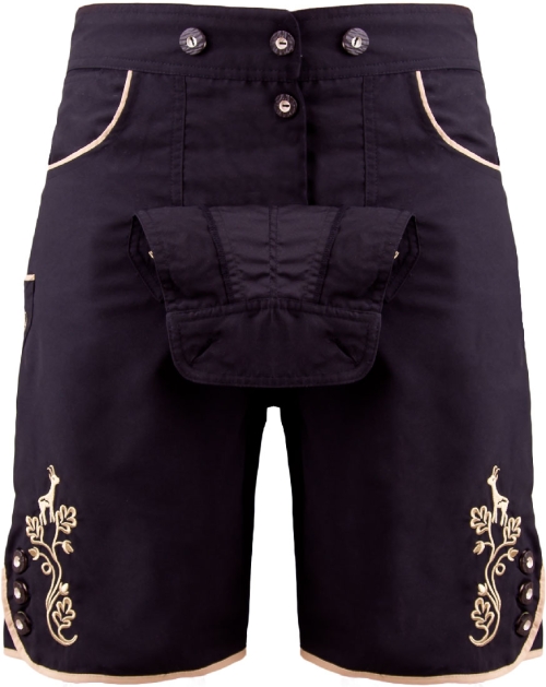 Bavarian trunks and leisure pants, black/gold XS