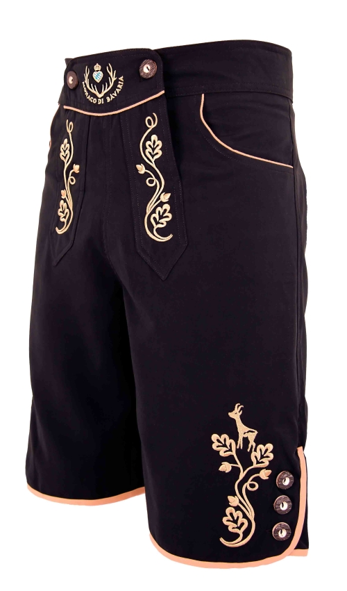 Bavarian trunks and leisure pants, black/gold XS
