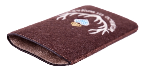 Smartphone Case brown felt with Monaco di Bavaria logo