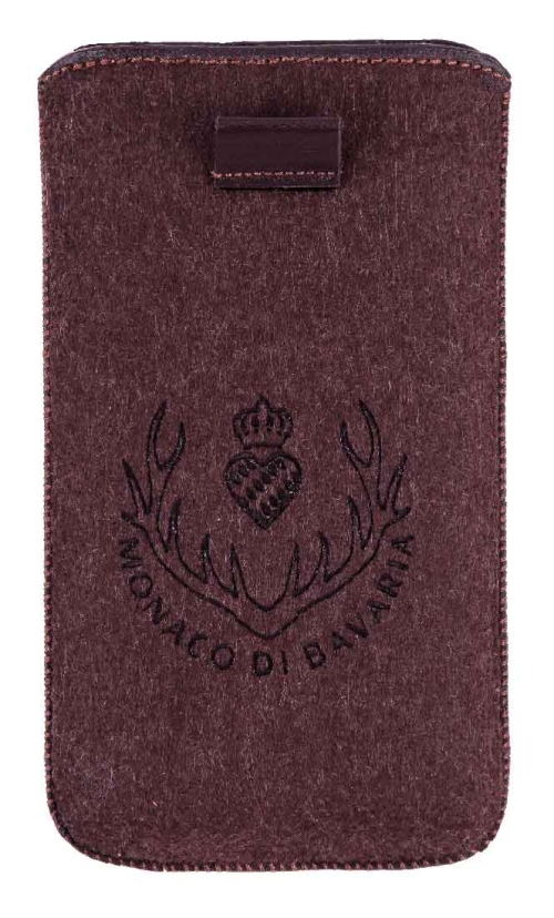 Smartphone Case brown felt with deer design