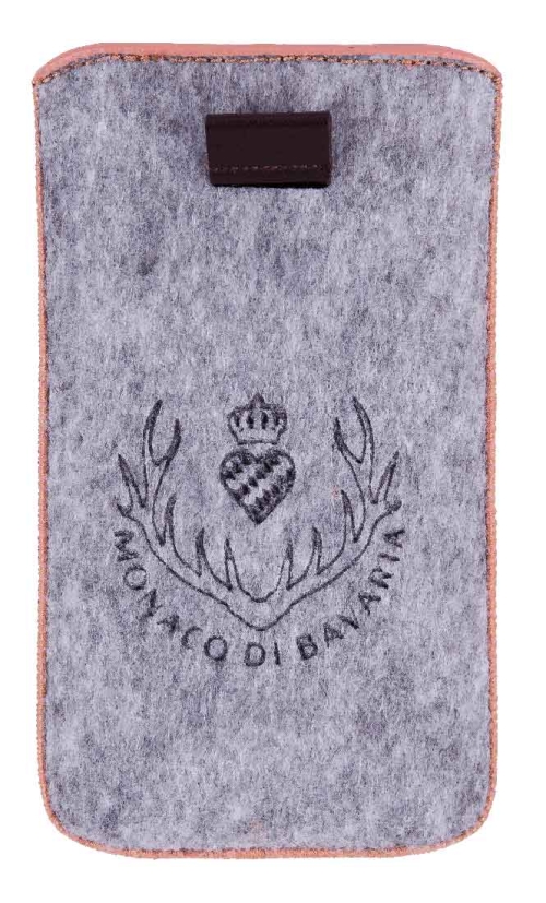 Smartphone Case brown felt with fawn design 