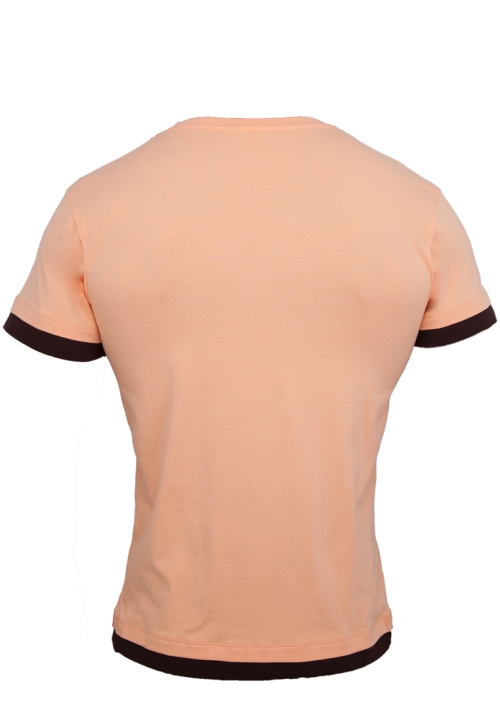 Mens T-shirt with double-optics, apricot, L