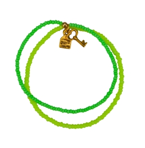 Damen Armband Handmade in Bayern doppelt / grün / gelb