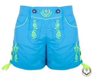 Damenfreizeitlederhose Classic, neonblau, XXS