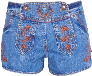 Women Bavarian Denim Shorts, XS