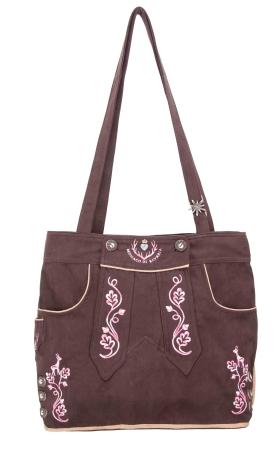 Damen Trachtentasche Braun/Pink
