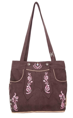 Ladies Trachten Bag brown/pink