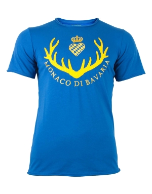 Herren T-Shirt, Filz Logo blau