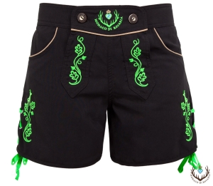 Ladies Bavarian Leisure Shorts, black/green M