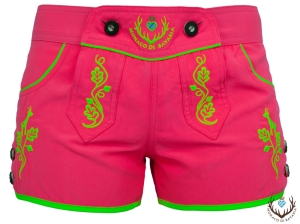 Ladies hotpants, pink/yellow