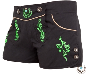 Damen-Hotpants, schwarz/grün