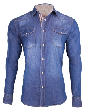 Denim shirt Monaco di Bavaria navy blue, L