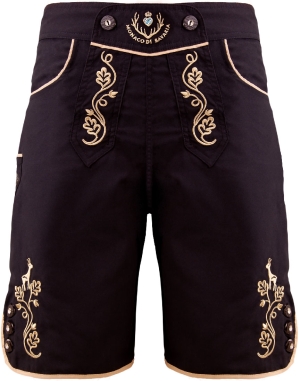 Die Edle ~ Freizeitlederhose Herren, schwarz/gold