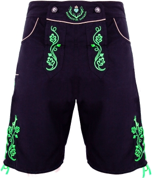 Miesbacher-Style: Bavarian trunks and leisure pants, black/green