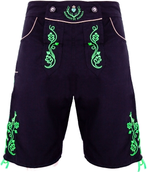 Bavarian trunks and leisure pants, black/green XXS