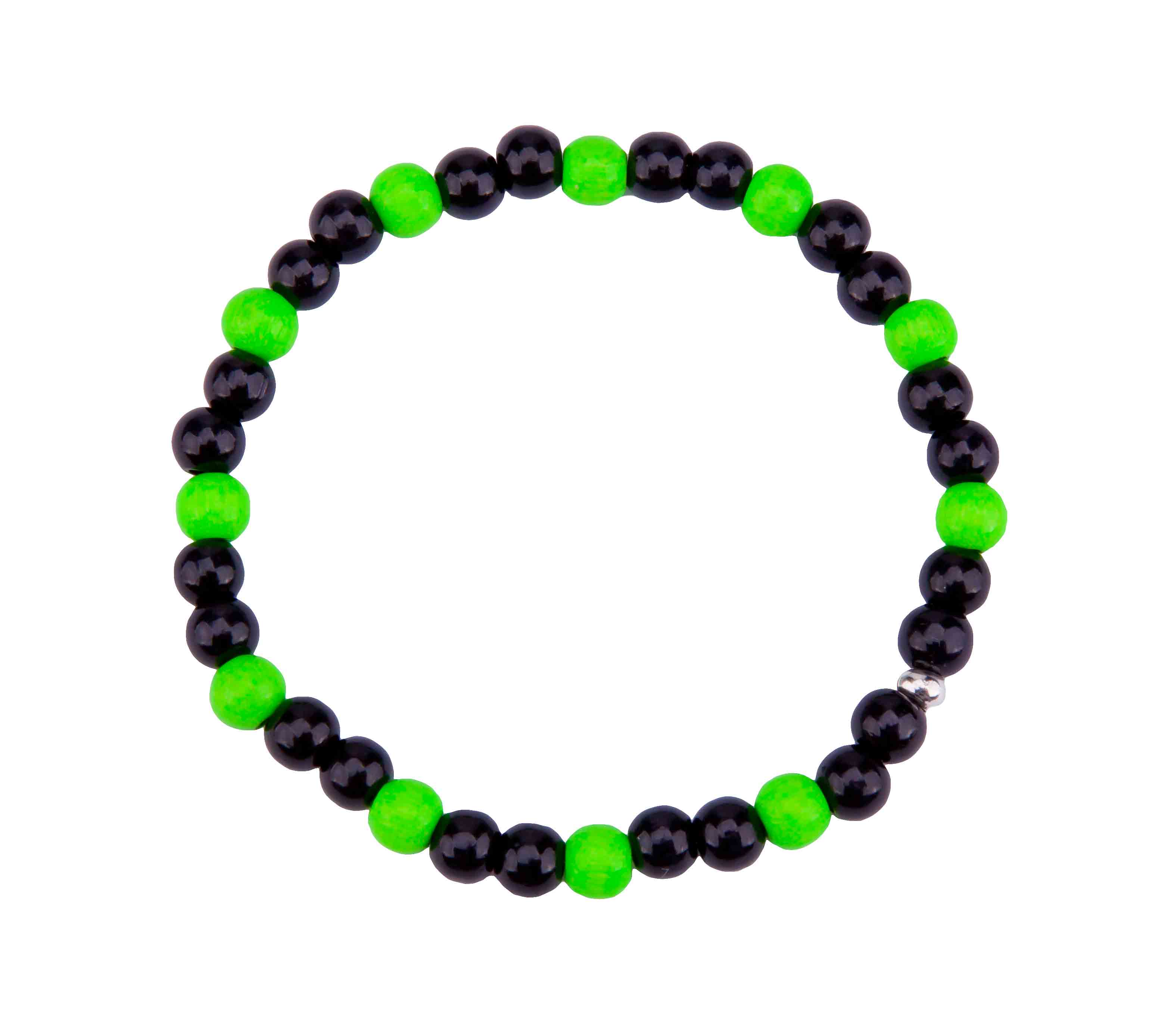 Mens bracelet black / green